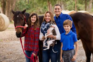 Family Picture with Dog and Horse