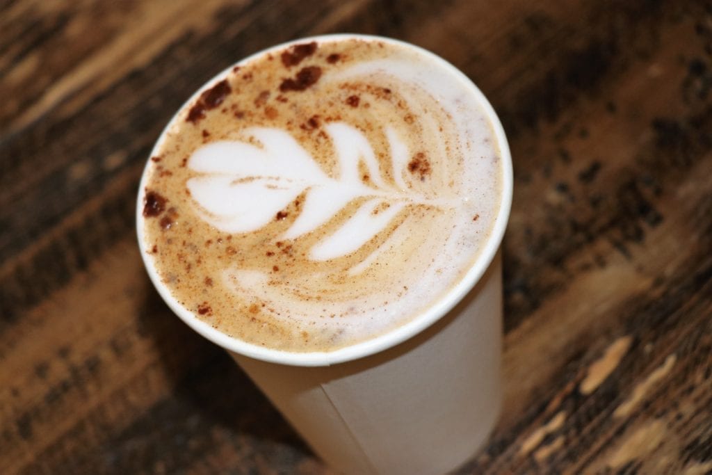 Latte at Grumpy Cafe near Times Square in New York City.
New York Christmas Vacation