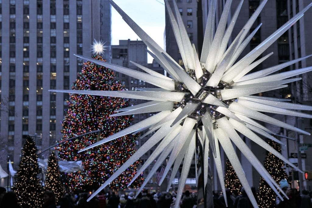 Swarovsky crystal atop the tree in Rockefeller Center New York City
New York Christmas Vacation