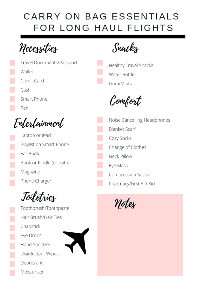 air travel bag checklist